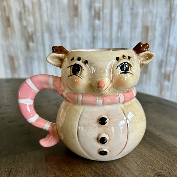 Johanna Parker Cute Reindeer Mug with Pink Scarf - Picture 1 of 3